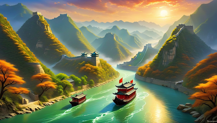 DE YANGTZE LENGTE 6400 KM